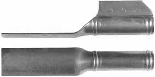 Ramrod pipe, nickel silver, entry pipe with skirt, deluxe round with ringed ends, for 7/16" ramrod
